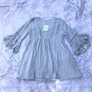 Umgee Blue 3/4 Sleeve Dress